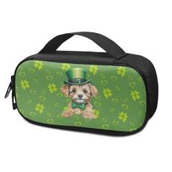 Suhoaziia Green Leaf Dog Insulin Cooler Travel Case St. Patrick's Day Diabetikerbedarf Tragetasche für Glukosemessgerät, Insulinstifte, Blutzuckerteststreifen, Medikamente, Diabetes, Pflegezubehör von Suhoaziia