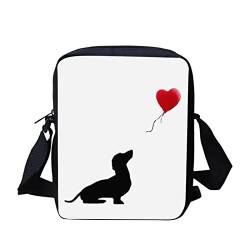 Suhoaziia Kleine Kuriertasche für Damen und Mädchen, leichte Umhängetasche mit verstellbaren Trägern, Dackel, Einheitsgröße von Suhoaziia