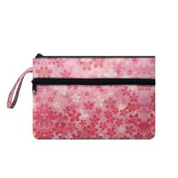 Suhoaziia Sakura Damen-Clutch-Geldbörse mit tragbarem Seil, Münzkarte, Lipgloss, Lippenstift-Halter, Geldbörse, tragbar, Make-up-Tasche, viel Platz von Suhoaziia