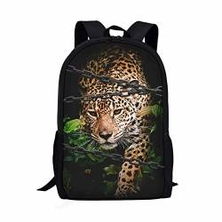 Suhoaziia Schultaschen, Schulbedarf für Kinder, geräumiger Rucksack für Schulreisen für Jungen Mädchen Teenager, leopard, Einheitsgröße von Suhoaziia