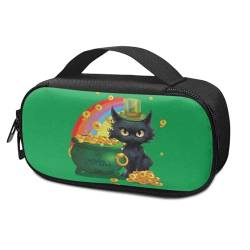 Suhoaziia Schwarze Katze, Insulinkühler-Reiseetui für Insulinstifte, St. Patrick's Day, Insulin-Stiftetui für den täglichen Gebrauch, Medizin, Kühler, Reisen, isolierte Diabetiker-Taschen mit Griff von Suhoaziia