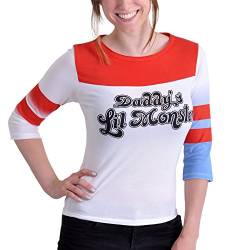 Suicide Squad Harley Quinn Longsleeve Langarm Pullover rot weiß - L von Suicide Squad