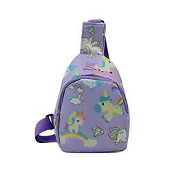 Kinder Kleinkind Niedliche Cartoon Tier Sling Bag Kleine Crossbody Umhängetasche Brusttasche für Jungen Mädchen Sport Reisen Wandern, C-violett, Einheitsgröße von Suillty