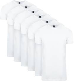 Suitable OTA T-Shirt Rundhalsausschnitt Weiß 6-Pack - Grösse M - Herren - Bekleidung - von Suitable