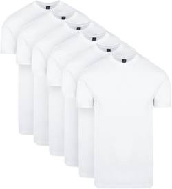 Suitable Obra T-Shirt Hoher Rundhalsausschnitt Weiß 6-Pack - Grösse L - Herren - Bekleidung - von Suitable