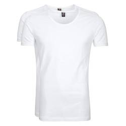 Suitable Otaru T-Shirt Breite Rundhalsausschnitt Weiß 2-Pack - Grösse L - Herren - Bekleidung - Slim-fit - 145-2 O 95/5 Otaru von Suitable