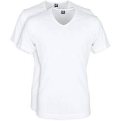 Suitable Vita T-Shirt V-Ausschnitt Weiß 2-Pack - Grösse M - Herren - Bekleidung - Modern-fit - 120-2 V White Vita von Suitable