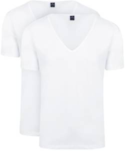 Suitable Vitaru T-Shirt Tiefer V-Ausschnitt Weiß 2-Pack - Grösse XXL - Herren - Bekleidung - Slim-fit - 160-2 95/5 Kat/STR von Suitable