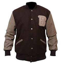 Herren Hotline Miami B Logo Varsity Letterman Baseball Bomber Wolle Jacke Braun, braun, L von Suiting Style