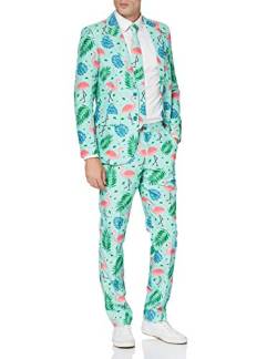 Suitmeister Faschingskostüme für Herren - Mit Jackett, Hose und Krawatte mit Festlichen Print, Tropical S von Suitmeister