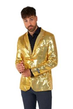 Suitmeister Herren Gold Party Blazer - Weihnachten, Silvester Party Glänzende Pailletten Anzugjacke - Gold von Suitmeister