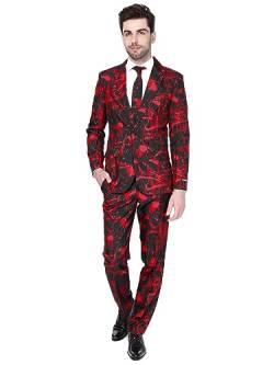 Suitmeister Herren Halloween Kostüm - Blutiger Anzug - Tailliert Party Kostüme - Rot & Schwarz - Größe M von Suitmeister