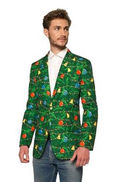 Suitmeister Light-Up Weihnachtsjacken für Männer in verschiedenen Drucken - Chirstmas Green Tree Jacket Only - L von Suitmeister