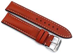 Sulla RIOS1931 Sotschi 19mm hochqualitativer klassik Juchten Leder Armband handgemacht und handvernäht in Deutschland Cognac weiße Naht von Sulla