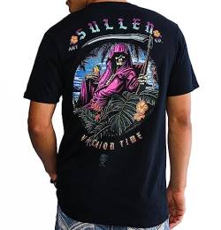 Sullen Herren Premium Vacation Time Kurzarm T-Shirt, Schwarz (Jet Black), 4X-Groß von Sullen