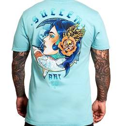 Sullen Men's Siren Shark Premium Nile Blue Short Sleeve T Shirt 5XL von Sullen