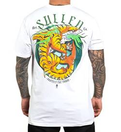 Sullen Men's Tiger Belly Premium White Short Sleeve T Shirt 3XL von Sullen