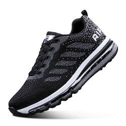 Herren Damen Sportschuhe Air Sneakers Turnschuhe Unisex Laufschuhe Leichtgewichts Walkingschuhe Fitness Shoes Outdoor Schuhe Blackwhite 42 von Sumateng