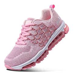 Herren Damen Sportschuhe Air Sneakers Turnschuhe Unisex Laufschuhe Leichtgewichts Walkingschuhe Fitness Shoes Outdoor Schuhe PinkWhite 39 von Sumateng
