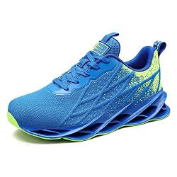 Sumateng Herren Laufschuhe Sportschuhe Straßenlaufschuhe Atmungsaktiv Leichte Sneaker Joggingschuhe Fitness Stoßdämpfung Turnschuhe Blue Green44 von Sumateng