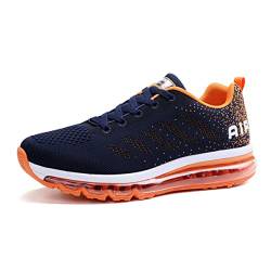 Sumateng Laufschuhe Herren Damen Trainers Schuhe Sneakers Straßenlaufschuhe Turnschuhe Modisch Atmungsaktiv Sportschuhe rutschfest Bequem Freizeit Laufen Fitness Outdoor Blueorange-35 von Sumateng