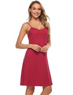 Sumeyuyu Nachthemd Damen Baumwolle Nachtwäsche Trägerkleid Damen-Strandkleid Sleepshirt V Ausschnitt von Sumeyuyu