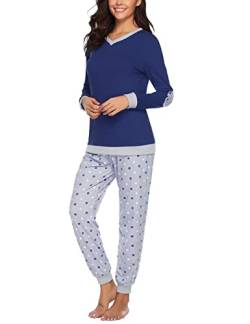 Sumeyuyu Schlafanzug Damen Lang Winter Pyjama Set Baumwolle Langarm Nachtwäsche Hausanzug Zweiteiliger Nachtwäsche von Sumeyuyu