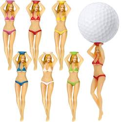 Lustige Golf Tees Bikini Mädchen Golf Tees 76 mm/ 3 Zoll Kunststoff Golf Tees Damen Golf Tees für Golftraining (6 Stücke) von Sumind