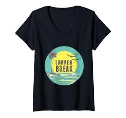 Damen Sommerpause Kostüm für Mann und Frau T-Shirt mit V-Ausschnitt von Summer Break Costume