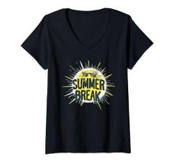 Damen Sommerpause mit Sonnenbrille T-Shirt mit V-Ausschnitt von Summer Break Costume