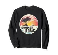 Schöne Sommerpause mit Insel, Sonnenuntergang und Palme Sweatshirt von Summer Break Costume