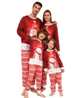 Weihnachtspyjamas für Familie Passende Urlaub Causal Nachtwäsche Sets Loungewear Xmas Schneemann Muster für Frau Männer Kinder Baby von Summerdate