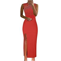 Sommerkleid Damen Sexy Einfarbig Partykleid Damen Cocktailkleid Damen Kleider Elegant Frauen Rotes Kleid Damen Wrap Dress for Women Cocktail Dress Summer Dresses for Women 2024 Rot S von Sumuqi