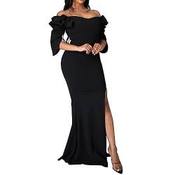 Sumuqi Sommerkleid Damen Sommerkleider Casual Basic Ballkleid Einfarbig Casual Bluse Minikleid Sexy Frauen Mesh Kleid Kurzarm Kleid Hochzeitsgast Teenager Hawaii Kleid Partykleider Schwarz XL von Sumuqi