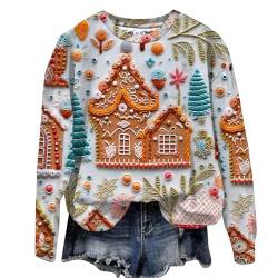 Sumuqi Weihnachtskleidung Damen T-Shirt Langarmshirt Print Blusen Winter Langärmlige Tuniken Bekleidung Weihnachtsoutfit Damen Hemd Ugly Christmas Sweater Meine Bestellungen Anzeigen Kaffee M von Sumuqi