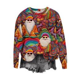 Sumuqi Weihnachtskostüm Damen Sweatshirt Langärmliges Tie-Dye Tuniken Mode Langarmshirt Longshirt Hemd Weihnachts Tshirt Damen Top Ugly Christmas Sweater Meine Bestellungen Anzeigen Rosa L von Sumuqi