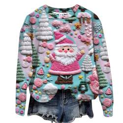 Sumuqi Weihnachtsoutfit Damen Pullover Langärmlige Drucken Tee T-Shirt Sexy Langärmeliges Blusen Oberteil Weihnachtspullover Damen Ugly Christmas Sweater Meine Bestellungen Anzeigen Rosa M von Sumuqi