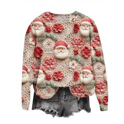 Sumuqi Weihnachtsoutfit Damen T-Shirts Langarmshirt Drucken Tshirts Warm Langarm Tshirt Frauen Weihnachtskleidung Damen Top Ugly Christmas Sweater Meine Bestellungen Anzeigen Beige L von Sumuqi