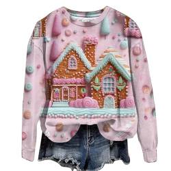 Sumuqi Weihnachtspullover Damen Shirt Langarm Grafik Longshirt Freizeit Langärmliges Shirts Kleidung Weihnachtsoutfit Damen Hemd Ugly Christmas Sweater Meine Bestellungen Anzeigen Rosa S von Sumuqi