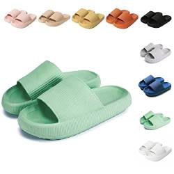 Sumvov Cozyslides Original Damen Schlappen 100% EVA Super Weich Rutschfest Badeschuhe Cozislides Original Hausschuhe Damen Herren,Grün,38/39 EU von Sumvov