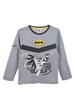 Batman Jungen Langarm-Shirt Longsleeve Oberteil, Farbe:Grau, Größe Kids:128 von Sun City