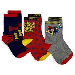 Harry Potter Socken Set 3 Paar Kinder Baumwolle Socken Jungen 5678, Variante 2, 27-30 von Sun City