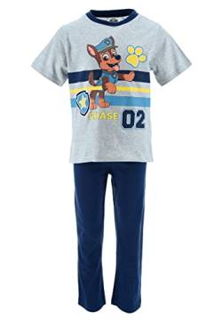 Paw Patrol Chase Kinder Jungen Schlafanzug Pyjama Kurzarm-Shirt + Schlaf-Hose, Farbe:Grau, Größe Kids:110 von Sun City