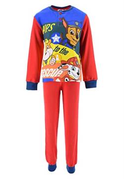 Paw Patrol Schlafanzug Pyjama Pijama für Kinder mit Chase Marshal Rubble, Farbe:Rot, Größe Kids:116 von Sun City