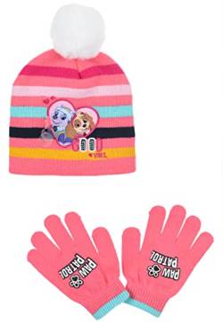 Paw Patrol Skye Everest Kinder Winter Set 2 tlg. Mütze & Handschuhe Mädchen, Farbe:Rosa, Größe:52 von Sun City