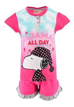 Peanuts Snoopy Mädchen Pyjama Kurzarm Schlafanzug, Farbe:Pink, Größe Kids:116 von Sun City