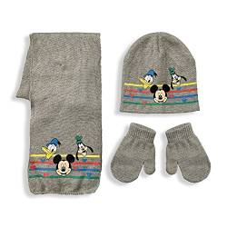 SUN CITY Hut Schal und Handschuhe Winter Mickey Mouse Cap Neugeborenes Kind 5908, grau, 42 von Sun City