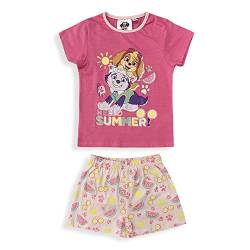 Schlafanzug für Mädchen, Paw Patrol T-Shirt, Baumwolle, Sommer 6035, Rosa, 4 Jahre von Sun City