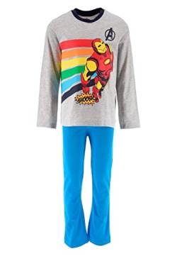 Sun City Avengers Ironman Kinder Jungen Pyjama Schlafanzug, Farbe:Grau, Größe Kids:140 von Sun City