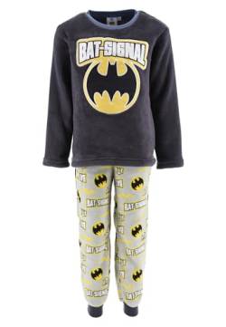 Sun City Batman Kinder Jungen Schlafanzug Pyjama Langarm-Shirt + Schlaf-Hose, Farbe:Grau, Größe Kids:104 von Sun City